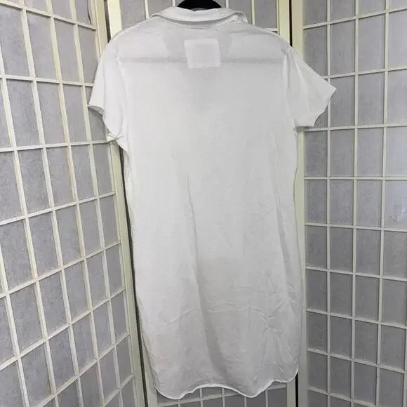 FRANK & EILEEN Lauren Polo Dress Heritage White Minimalist Short Sleeve - Picture 2 of 9